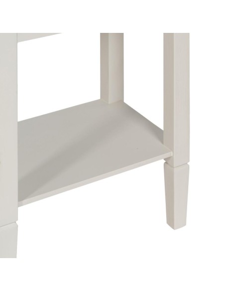 Mesita auxiliar KURB en blanco roto 40 x 30 x 61 cm.