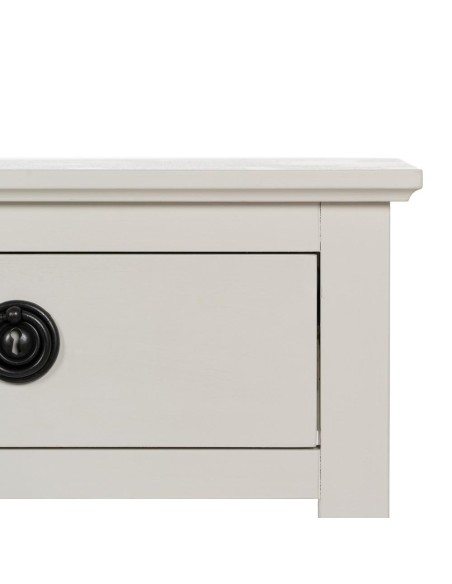 Mesa auxiliar KURB em branco sujo 40 x 30 x 61 cm.