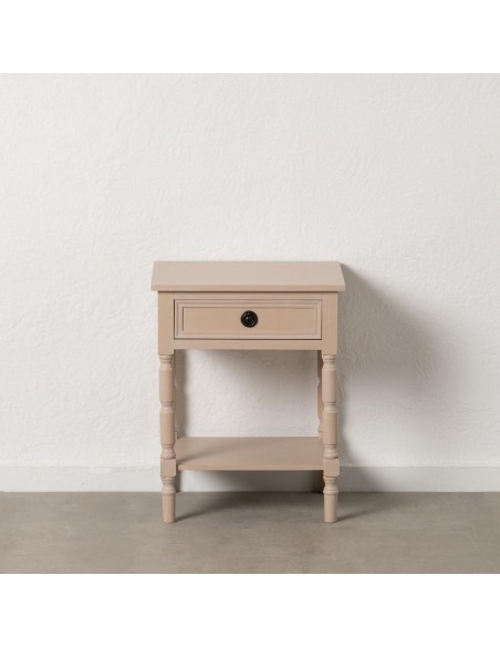 Mesita auxiliar BRUK en Madera natural, 48 x 40 x 61 cm.