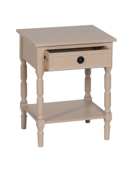 Mesita auxiliar BRUK en Madera natural, 48 x 40 x 61 cm.