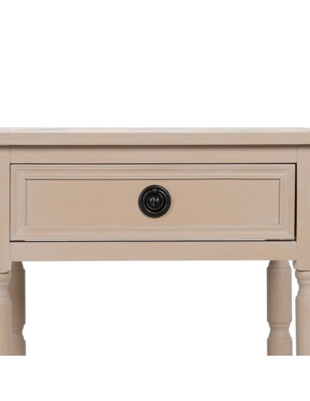 Mesa auxiliar BRUK em madeira natural, 48 x 40 x 61 cm.