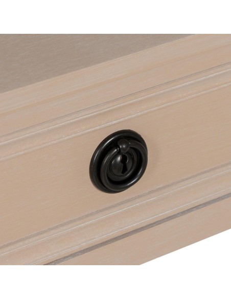 Mesa auxiliar BRUK em madeira natural, 48 x 40 x 61 cm.