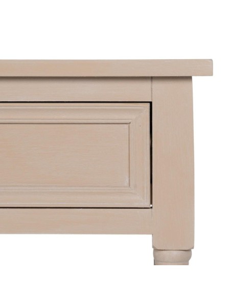 Mesa auxiliar BRUK em madeira natural, 48 x 40 x 61 cm.