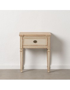Mesita auxiliar GIO, en crema vintage 56 x 36 x 68 cm.