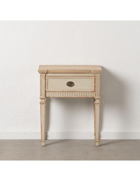 Mesita auxiliar GIO, en crema vintage 56 x 36 x 68 cm.