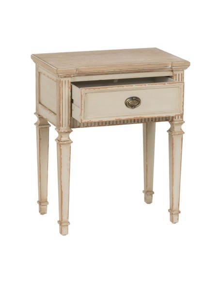 Mesita auxiliar GIO, en crema vintage 56 x 36 x 68 cm.
