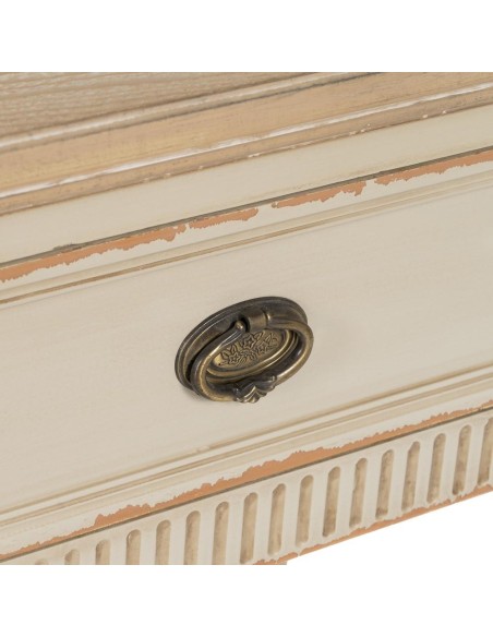 Mesa auxiliar GIO, em creme vintage 56 x 36 x 68 cm.