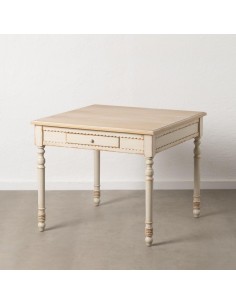 MESA NATURAL-CREMA MADERA 91,50 X 91,50 X 77 CM