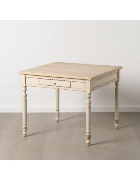 MESA NATURAL-CREMA MADERA 91,50 X 91,50 X 77 CM