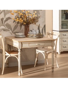 MESA NATURAL-CREMA MADERA 91,50 X 91,50 X 77 CM 2