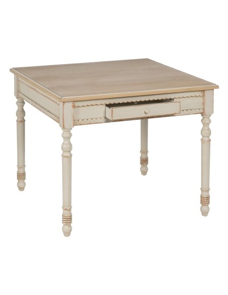 MESA NATURAL-CREMA MADERA 91,50 X 91,50 X 77 CM