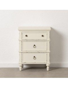 MESITA BLANCO ROZADO MADERA 51 X 32 X 66 CM