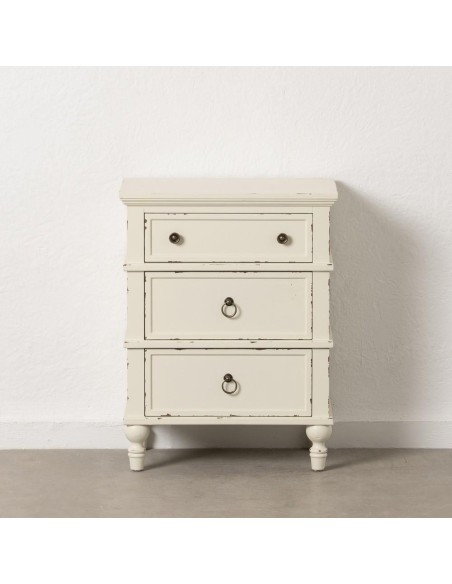 MESITA BLANCO ROZADO MADERA 51 X 32 X 66 CM