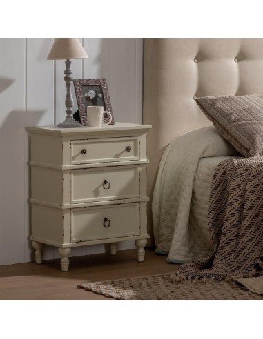 MESITA BLANCO ROZADO MADERA 51 X 32 X 66 CM