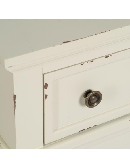 MESITA BLANCO ROZADO MADERA 51 X 32 X 66 CM