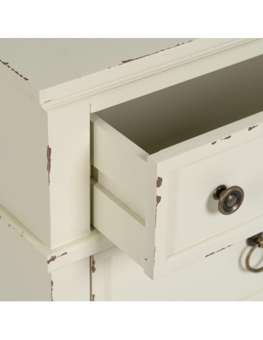 MESITA BLANCO ROZADO MADERA 51 X 32 X 66 CM