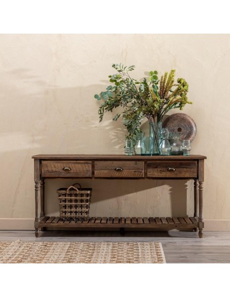 CONSOLA MARRÓN MADERA 184,50 X 50 X 86,80 CM