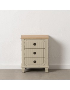 MESITA CREMA MADERA 48 X 36 X 61 CM