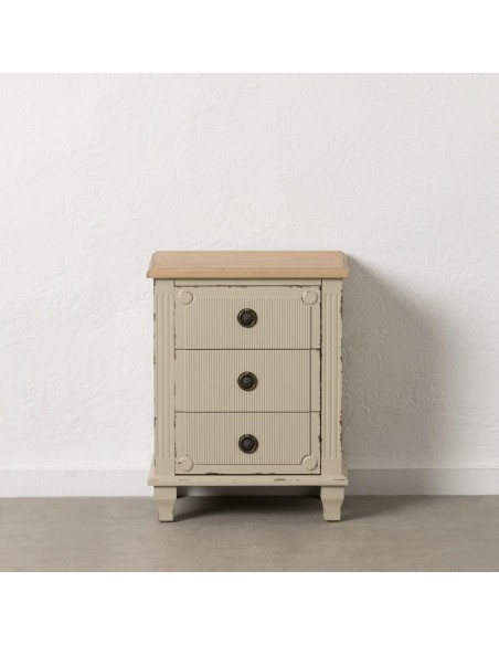 MESITA CREMA MADERA 48 X 36 X 61 CM