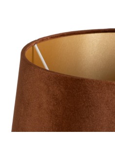 LÁMPARA MESA MARRÓN-ORO METAL-CRISTAL 28 X 28 X 62 CM 2