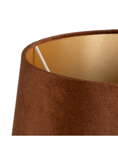 LÁMPARA MESA MARRÓN-ORO METAL-CRISTAL 28 X 28 X 62 CM