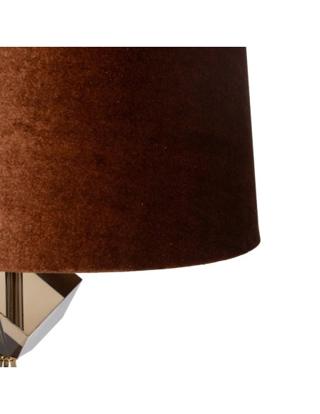 LÁMPARA MESA MARRÓN-ORO METAL-CRISTAL 28 X 28 X 62 CM