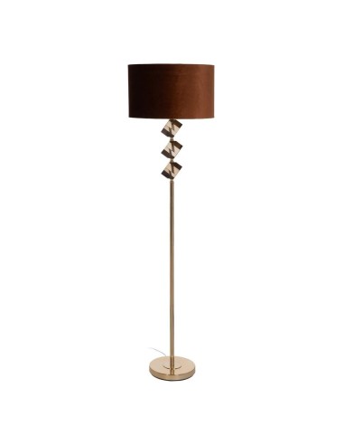LÁMPARA SUELO MARRÓN-ORO METAL-CRISTAL 43 X 43 X 163 CM