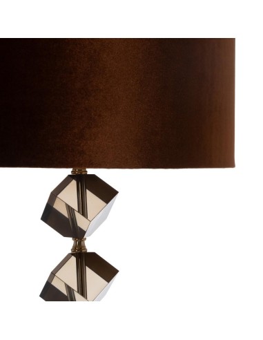 LÁMPARA SUELO MARRÓN-ORO METAL-CRISTAL 43 X 43...
