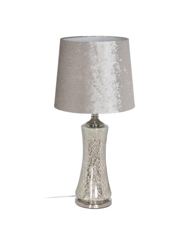 LÁMPARA MESA PLATA CRISTAL ILUMINACIÓN 38 X 38 X 80 CM