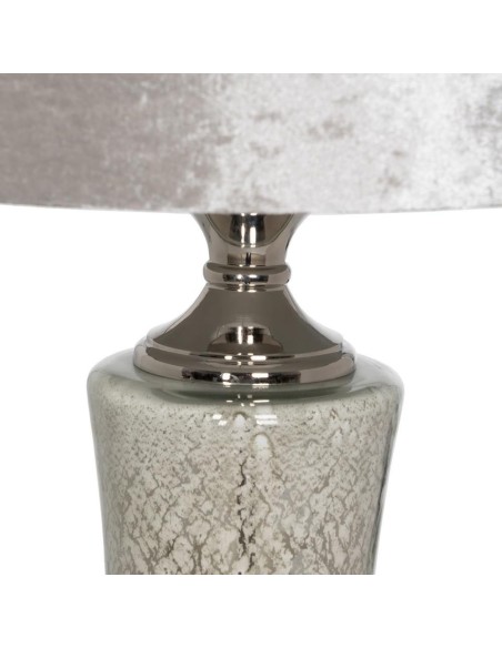 LÁMPARA MESA PLATA CRISTAL ILUMINACIÓN 38 X 38 X 80 CM