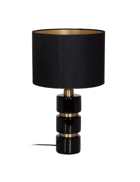 LÁMPARA MESA NEGRO-ORO CERÁMICA 35,50 X 35,50 X 59 CM