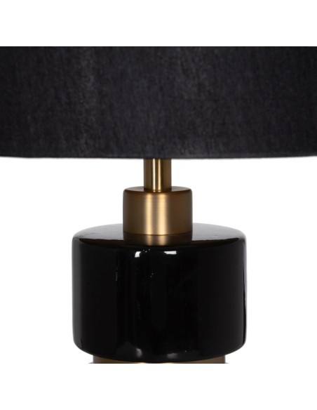 LÁMPARA MESA NEGRO-ORO CERÁMICA 35,50 X 35,50 X 59 CM