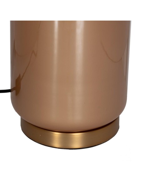 LÁMPARA MESA BEIGE DORADO CRISTAL 39 X 39 X 68,50 CM