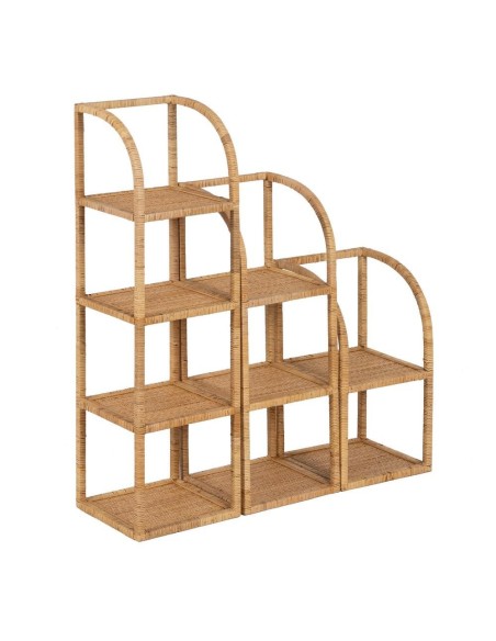 S/3 ESTANTERÍA NATURAL RATÁN SALÓN 30 X 30 X 109 CM