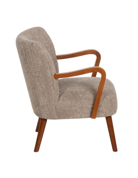 SILLÓN TAUPE TEJIDO-MADERA DECORACIÓN 56 X 56 X 78 CM