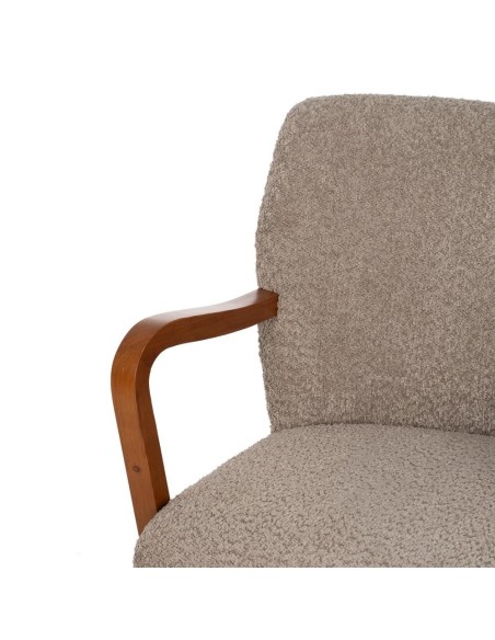 SILLÓN TAUPE TEJIDO-MADERA DECORACIÓN 56 X 56 X 78 CM