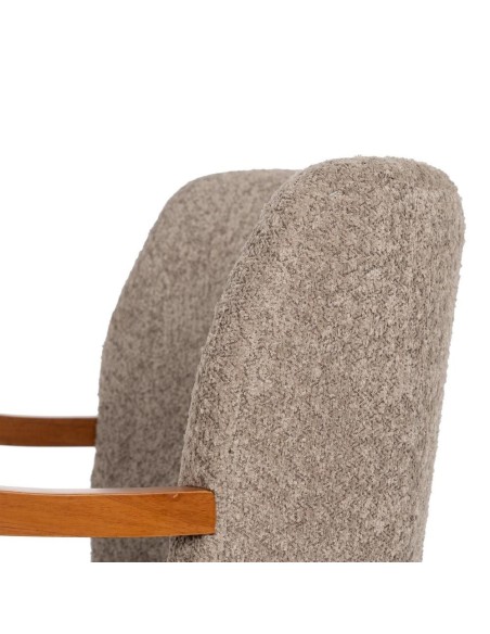SILLÓN TAUPE TEJIDO-MADERA DECORACIÓN 56 X 56 X 78 CM