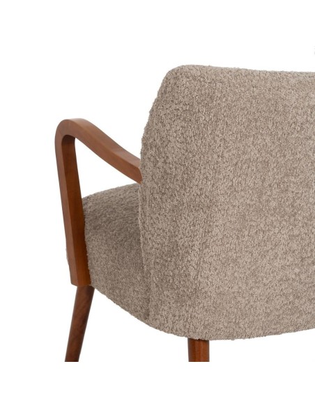 SILLÓN TAUPE TEJIDO-MADERA DECORACIÓN 56 X 56 X 78 CM