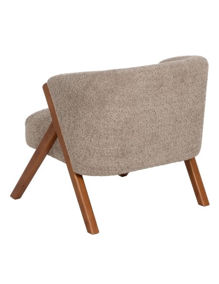 SILLÓN TAUPE TEJIDO-MADERA DECORACIÓN 66 X 65 X 70 CM