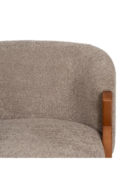 SILLÓN TAUPE TEJIDO-MADERA DECORACIÓN 66 X 65 X 70 CM