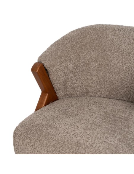 SILLÓN TAUPE TEJIDO-MADERA DECORACIÓN 66 X 65 X 70 CM