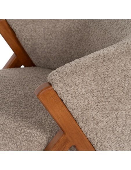 SILLÓN TAUPE TEJIDO-MADERA DECORACIÓN 66 X 65 X 70 CM