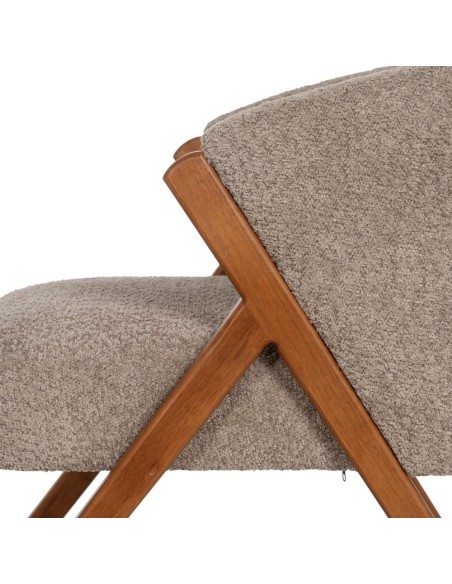 SILLÓN TAUPE TEJIDO-MADERA DECORACIÓN 66 X 65 X 70 CM