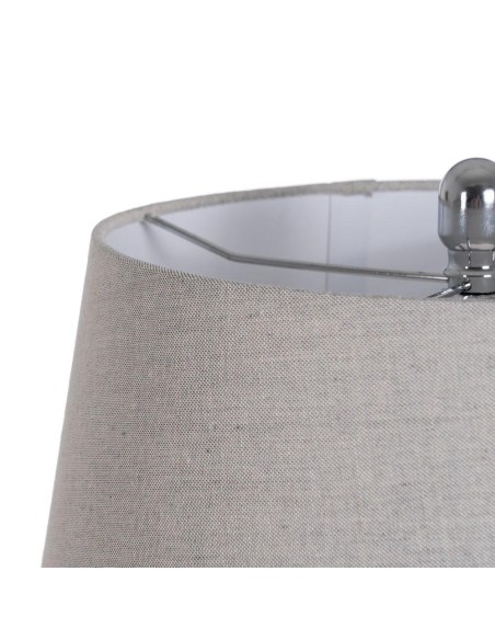 LÁMPARA MESA PLATEADO METAL-CRISTAL 38 X 38 X 70 CM