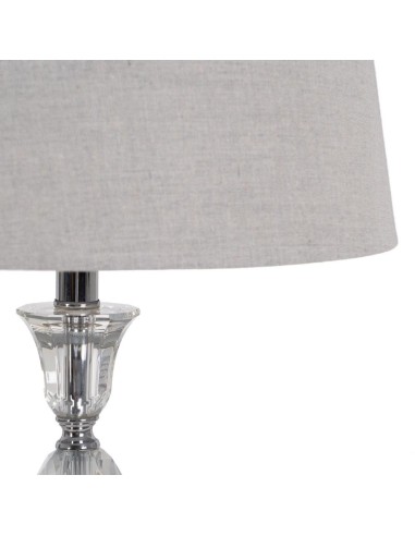 LÁMPARA MESA PLATEADO METAL-CRISTAL 38 X 38 X...