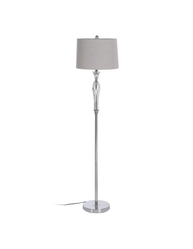 LÁMPARA SUELO PLATEADO METAL-CRISTAL 38 X 38 X 156 CM