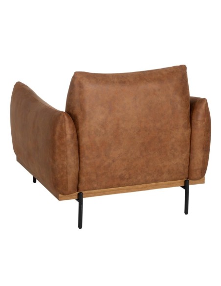 SILLÓN MARRÓN TEJIDO-MADERA SALÓN 102 X 89 X 86 CM