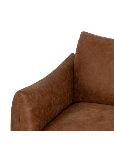 SILLÓN MARRÓN TEJIDO-MADERA SALÓN 102 X 89 X 86 CM