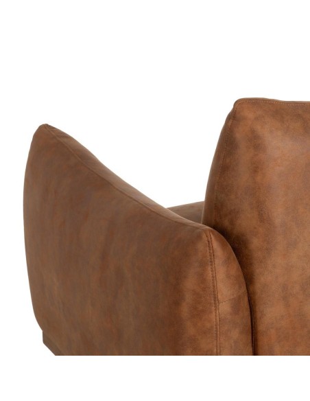 SILLÓN MARRÓN TEJIDO-MADERA SALÓN 102 X 89 X 86 CM