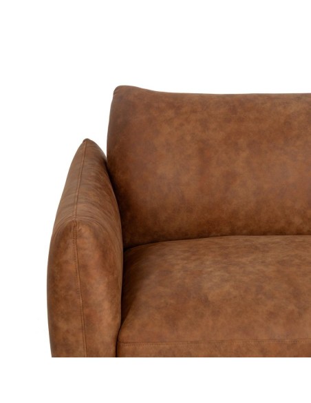 SOFÁ 3 PLAZAS MARRÓN TEJIDO-MADERA SALÓN 210 X 89 X 86 CM